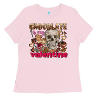 Bubblegum Pink Skull chocolate is my Valentine Ladies Tee - FaDigitalArtStudio