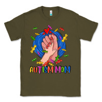 Army Green Autism Mom Classic Tee - CowGirlArtShop