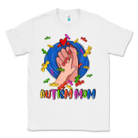 White Autism Mom Classic Tee - CowGirlArtShop