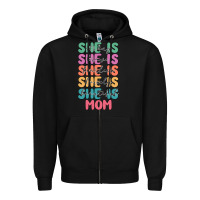 Black she is mom Zipper Hoodie - JahusDesignShop