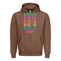 Chestnut she is mom Zipper Hoodie - JahusDesignShop