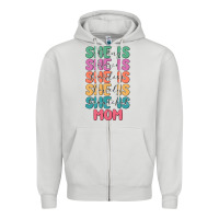 Dove Grey she is mom Zipper Hoodie - JahusDesignShop