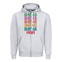 Heather Grey she is mom Zipper Hoodie - JahusDesignShop