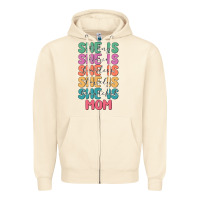 Sandshell she is mom Zipper Hoodie - JahusDesignShop