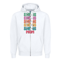 White she is mom Zipper Hoodie - JahusDesignShop