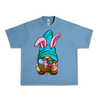 Pebble Blue Easter Wicker Basket Gnome Urban Heavy Tee - BundleAndBundleShop