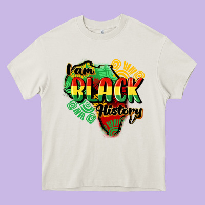 I Am Black History Heavy Core Tee Designed By Cowgirlartshop