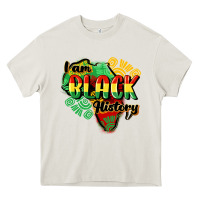 Cream i am black history Heavy Core Tee - CowGirlArtShop