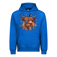 Cobalt moo rica highland cow Urban Hoodie - RanaPortraitStore