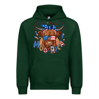Forest Green moo rica highland cow Urban Hoodie - RanaPortraitStore