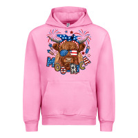 Fuchsia Pink moo rica highland cow Urban Hoodie - RanaPortraitStore