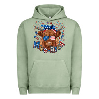Pigment Oil Green moo rica highland cow Urban Hoodie - RanaPortraitStore