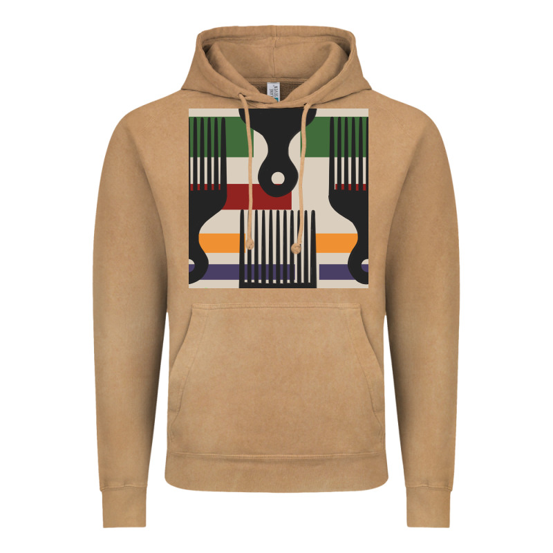Afro Comb Seamless Pattern Vintage Hoodie by BundleAndBundleShop | Teevron