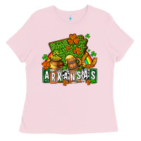 Bubblegum Pink St. Patrick's Arkansas Ladies Tee - OliviaCreatesArt