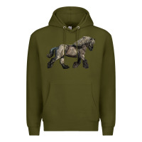 Army Green Belgian Horse Premium Hoodie - LillyAllenDesigns