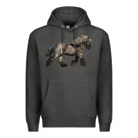 Charcoal Heather Belgian Horse Premium Hoodie - LillyAllenDesigns
