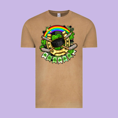 St. Patrick's Day Hockey Vintage Tee Designed By Fadigitalartstudio