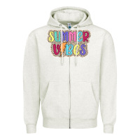 Oatmeal Heather summer vibes Zipper Hoodie - JahusDesignShop