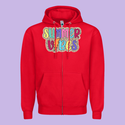 Summer Vibes Zipper Hoodie Designed By Jahusdesignshop