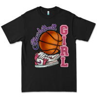 Black Basketball girl Premium Tee - HowdyJamesFarm