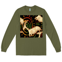 Army Green african ethnic animal seamless pattern Long Sleeve Tee - BundleAndBundleShop