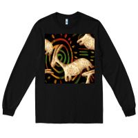 Black african ethnic animal seamless pattern Long Sleeve Tee - BundleAndBundleShop