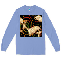 Colony Blue african ethnic animal seamless pattern Long Sleeve Tee - BundleAndBundleShop