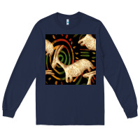 Navy african ethnic animal seamless pattern Long Sleeve Tee - BundleAndBundleShop