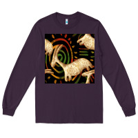 Plum african ethnic animal seamless pattern Long Sleeve Tee - BundleAndBundleShop