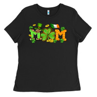 Black St. Patrick's Day mom Ladies Tee - OliviaCreatesArt