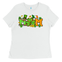 White St. Patrick's Day mom Ladies Tee - OliviaCreatesArt