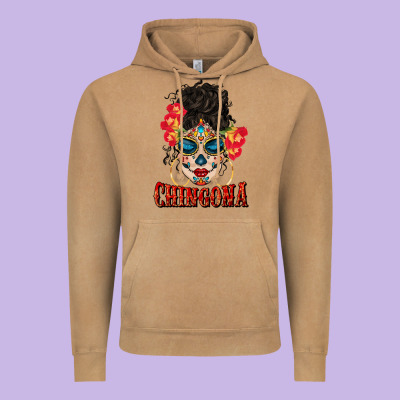 Chingona Latina Bun Mama Vintage Hoodie Designed By Bundleandbundleshop