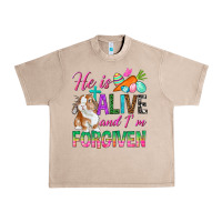 French Oak He Is Alive And I'm Forgiven Urban Heavy Tee - BundleAndBundleShop
