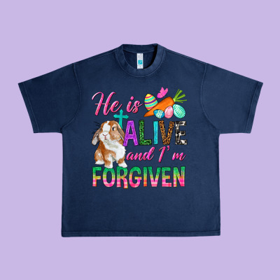 He Is Alive And I'm Forgiven Urban Heavy Tee Designed By Bundleandbundleshop
