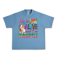 Pebble Blue He Is Alive And I'm Forgiven Urban Heavy Tee - BundleAndBundleShop