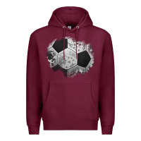 Burgundy cowhide soccer patch Premium Hoodie - Jasminsmagicworld