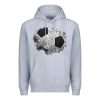 Heather Grey cowhide soccer patch Premium Hoodie - Jasminsmagicworld