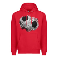 Red cowhide soccer patch Premium Hoodie - Jasminsmagicworld