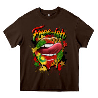 Chocolate Brown free ish juneteenth lips Heavy Core Tee - CowGirlArtShop