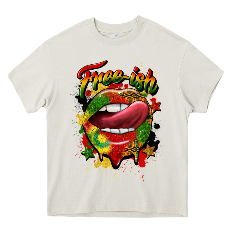 Free Ish Juneteenth Lips Heavy Core Tee by CowGirlArtShop | Teevron