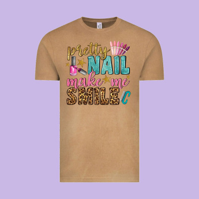 Pretty Nail Make Me Smile Bbs Vintage Tee Designed By Bundleandbundleshop