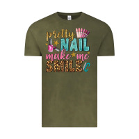 Vintage Olive pretty nail make me smile bbs Vintage Tee - BundleAndBundleShop