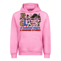 Fuchsia Pink it's the guts and it's the glory a hundred stories Urban Hoodie - RanaPortraitStore