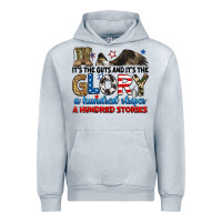 Heather Grey it's the guts and it's the glory a hundred stories Urban Hoodie - RanaPortraitStore