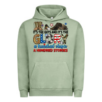 Pigment Oil Green it's the guts and it's the glory a hundred stories Urban Hoodie - RanaPortraitStore