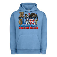 Pigment Pebble Blue it's the guts and it's the glory a hundred stories Urban Hoodie - RanaPortraitStore