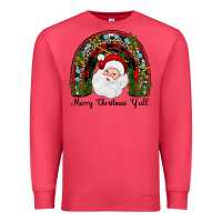Cardinal merry christmas y'all rainbow Premium Sweatshirt - JahusDesignShop