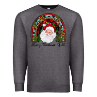 Charcoal Heather merry christmas y'all rainbow Premium Sweatshirt - JahusDesignShop