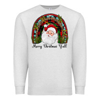 Oatmeal Heather merry christmas y'all rainbow Premium Sweatshirt - JahusDesignShop