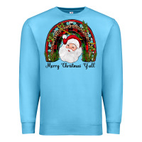 Ocean Blue merry christmas y'all rainbow Premium Sweatshirt - JahusDesignShop